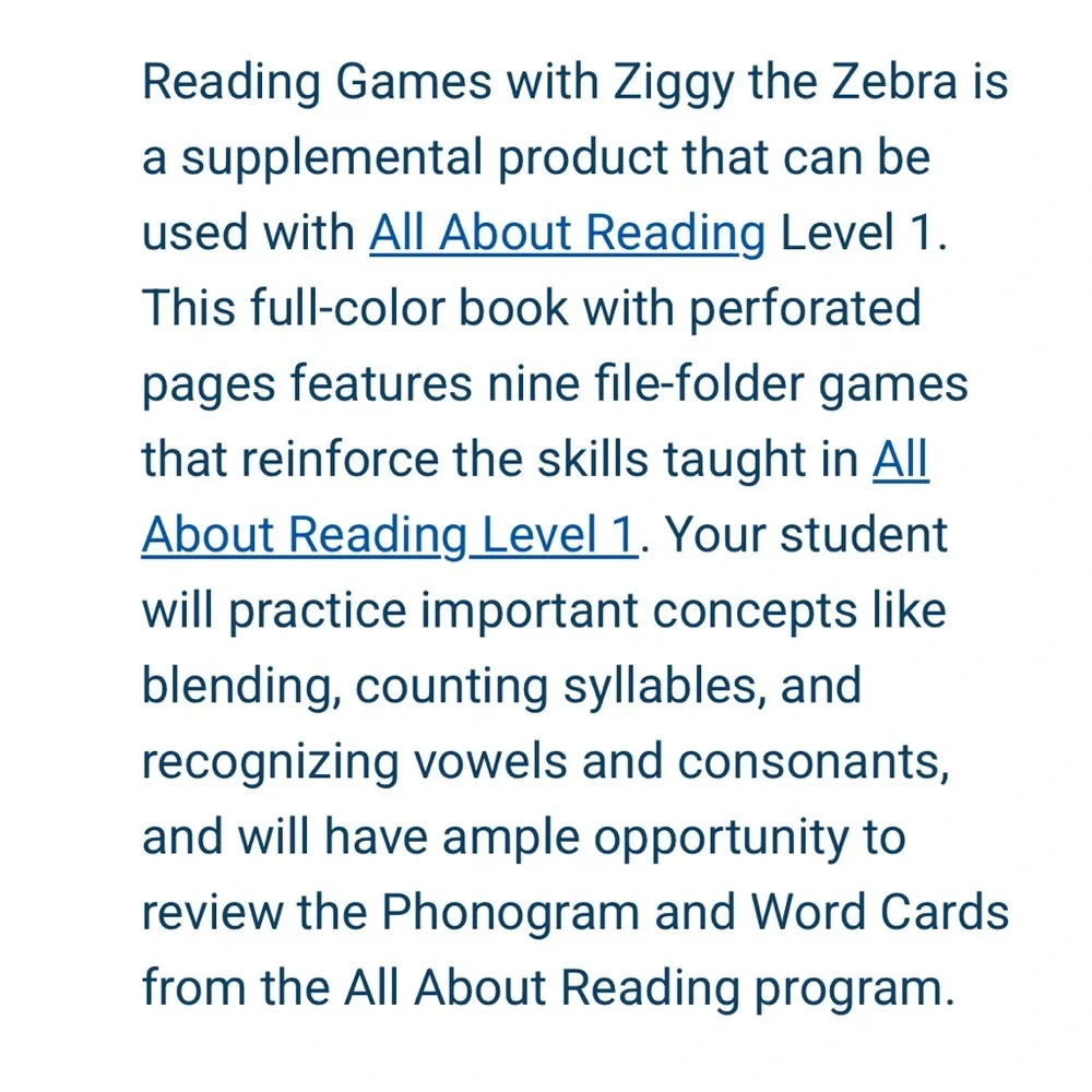 All About Reading never used